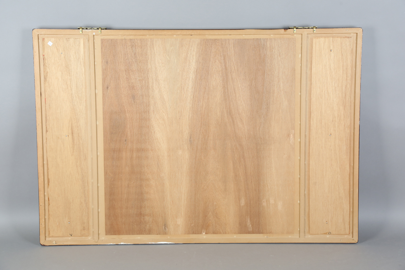 A 20th century Chinese hardwood framed rectangular wall mirror, the square bevelled glass plate - Image 2 of 14