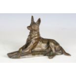 Maximilien-Louis Fiot - an early 20th century French patinated bronze model of an Alsatian,