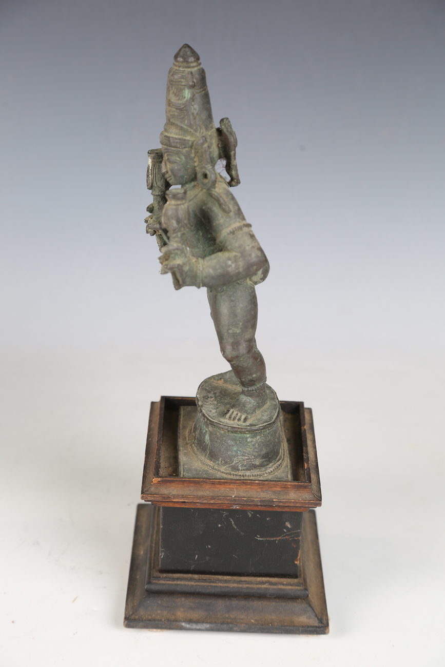 A 19th century Indian bronze model of a figure on horseback, the figure hinged, height 25cm, - Image 8 of 14