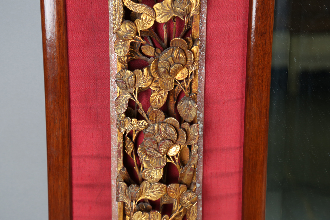 A 20th century Chinese hardwood framed rectangular wall mirror, the square bevelled glass plate - Image 12 of 14