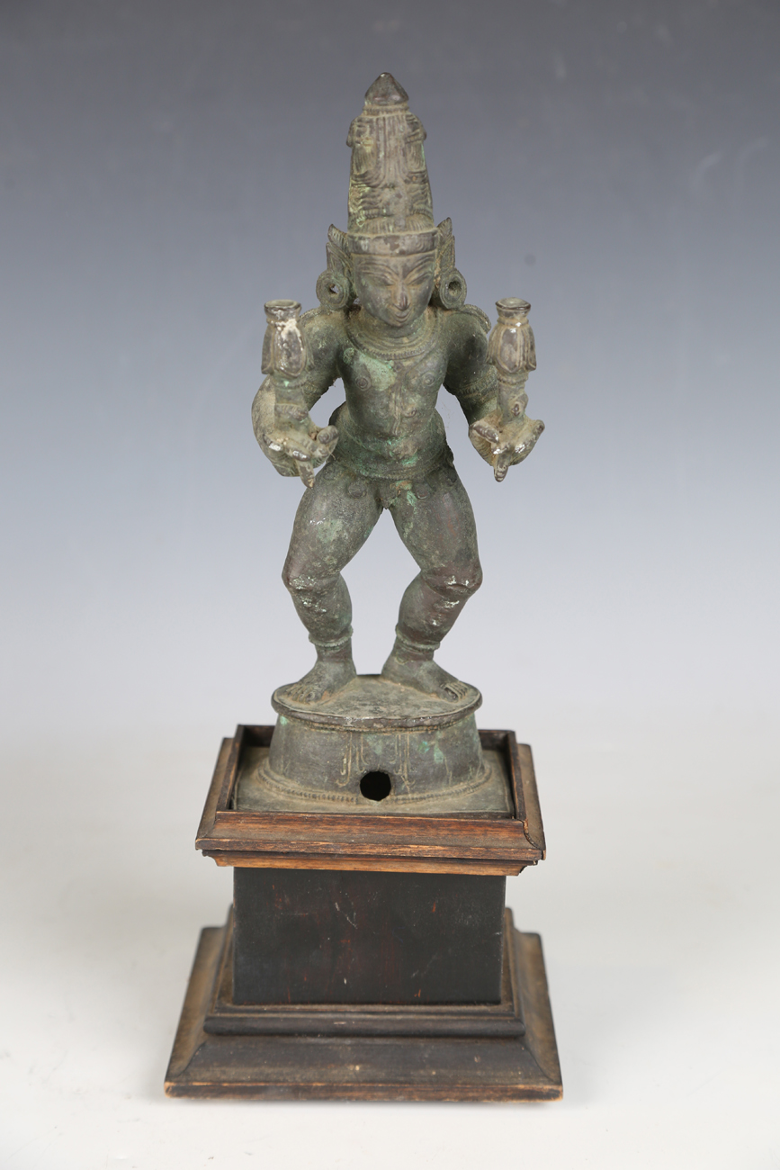 A 19th century Indian bronze model of a figure on horseback, the figure hinged, height 25cm, - Image 14 of 14