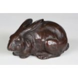 A 20th century bronzed cast metal model of a rabbit, length 15cm.Buyer’s Premium 29.4% (including