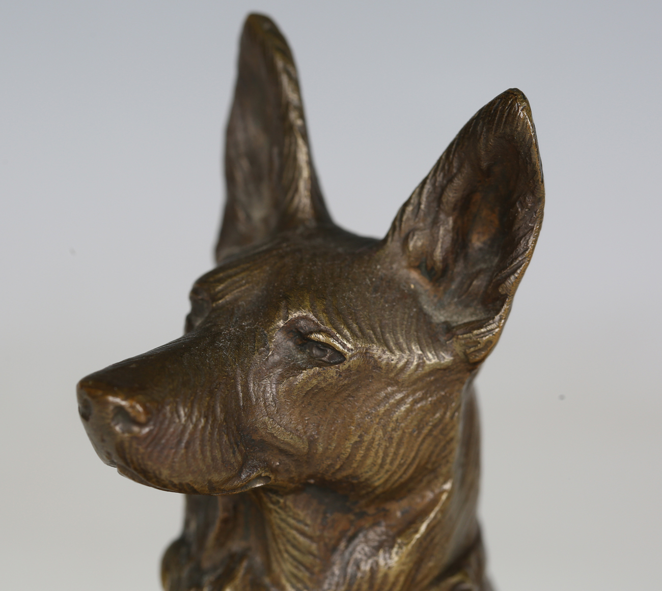 Maximilien-Louis Fiot - an early 20th century French patinated bronze model of an Alsatian, - Image 10 of 10