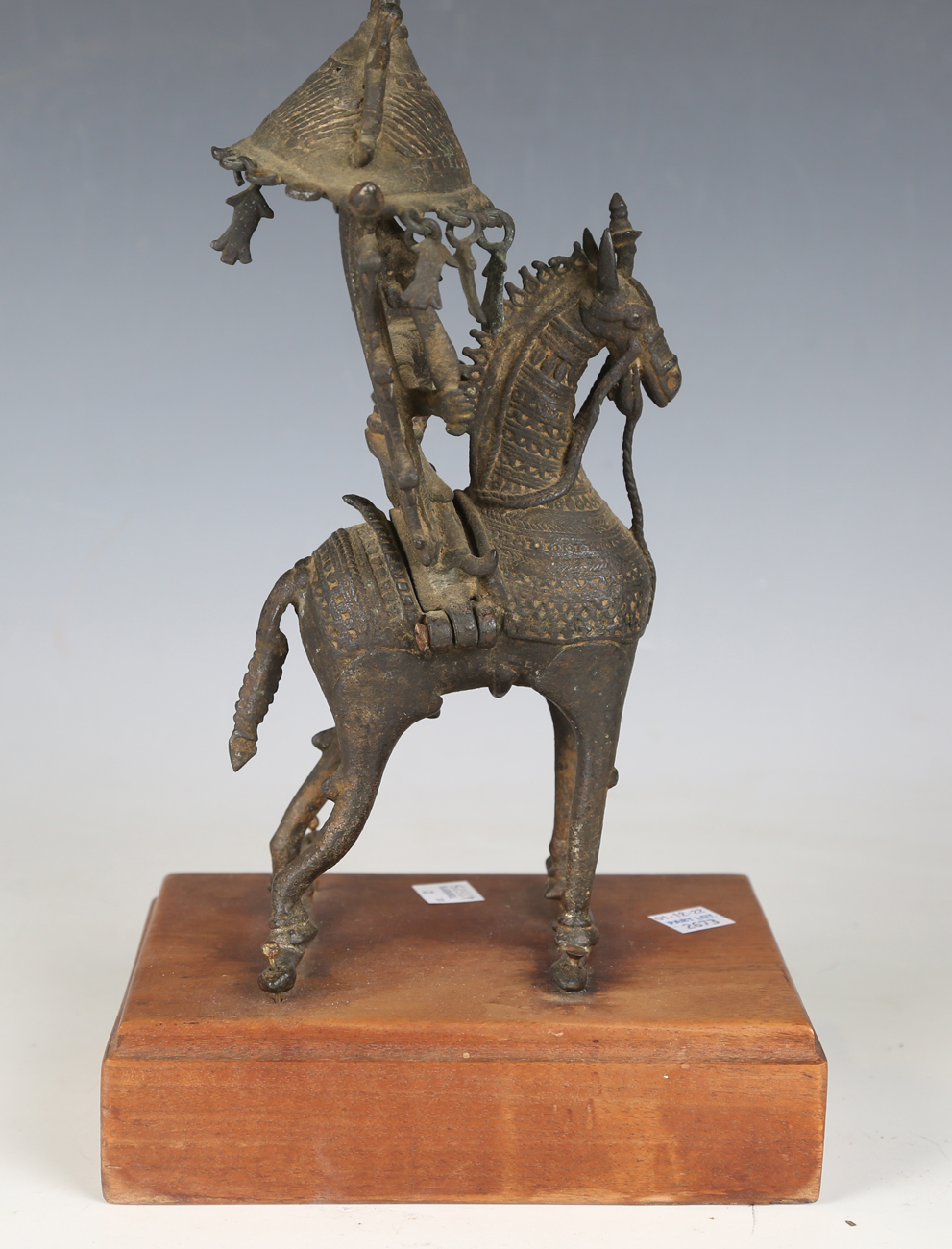 A 19th century Indian bronze model of a figure on horseback, the figure hinged, height 25cm, - Image 7 of 14