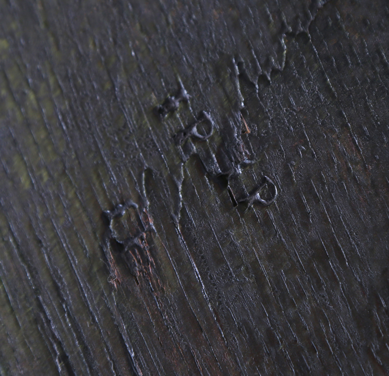 A pair of 17th century provincial oak Wainscot armchairs with carved panel backs and solid panel - Image 4 of 16