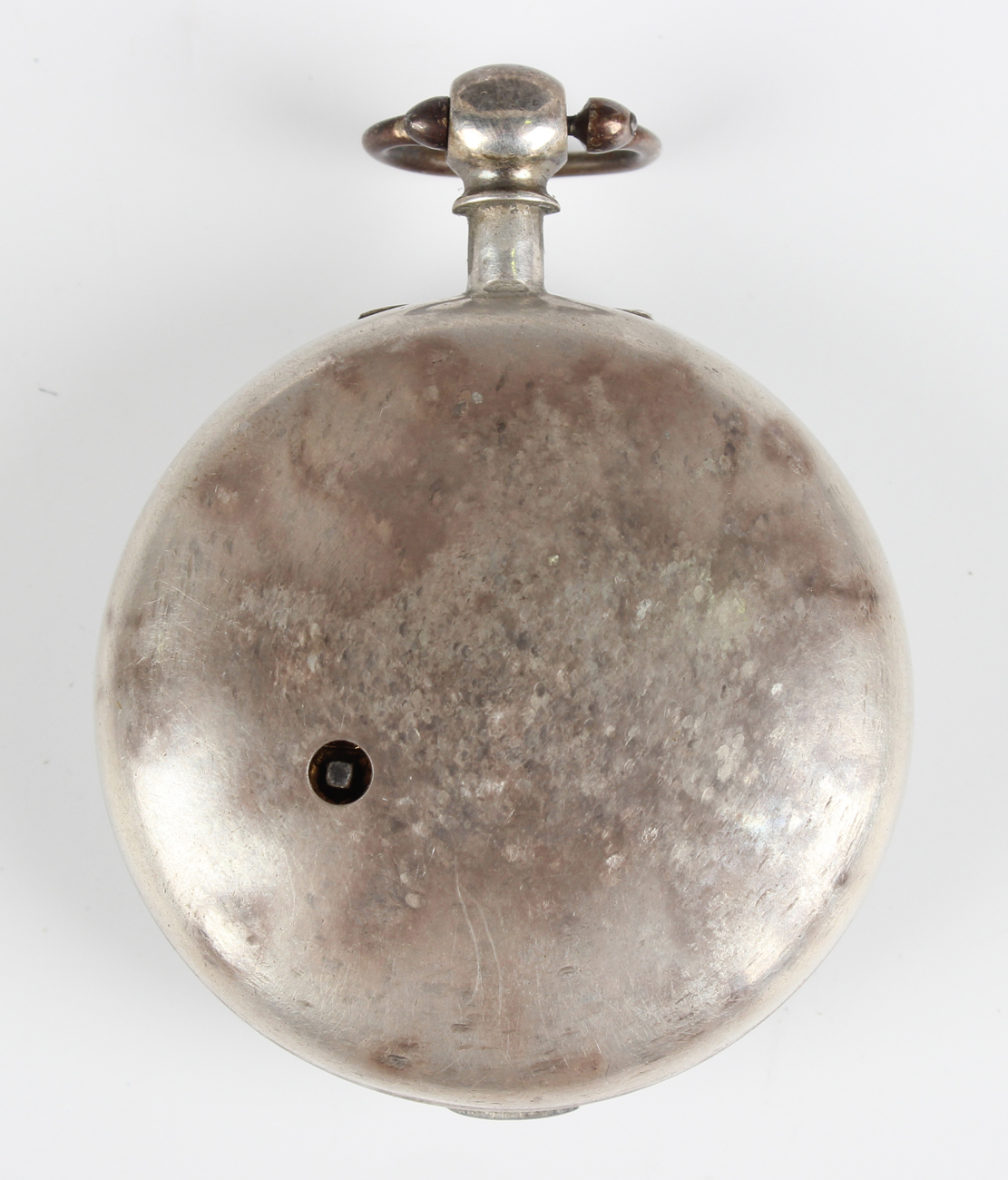 A George III silver pair cased keywind open-faced gentleman's pocket watch, the gilt fusee - Image 4 of 11