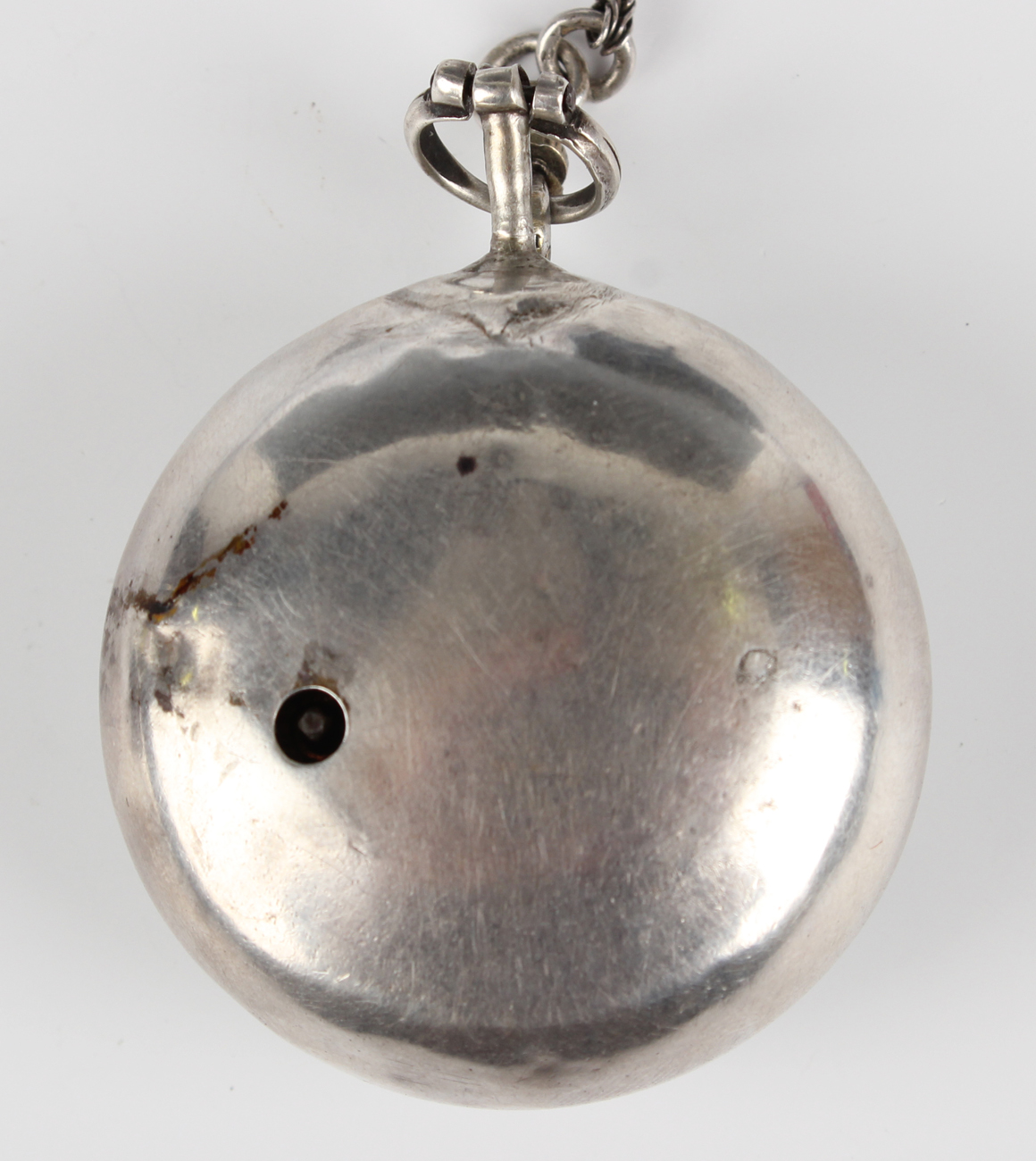 An early George III silver keywind open-faced pair cased gentleman's pocket watch, the gilt fusee - Image 4 of 11