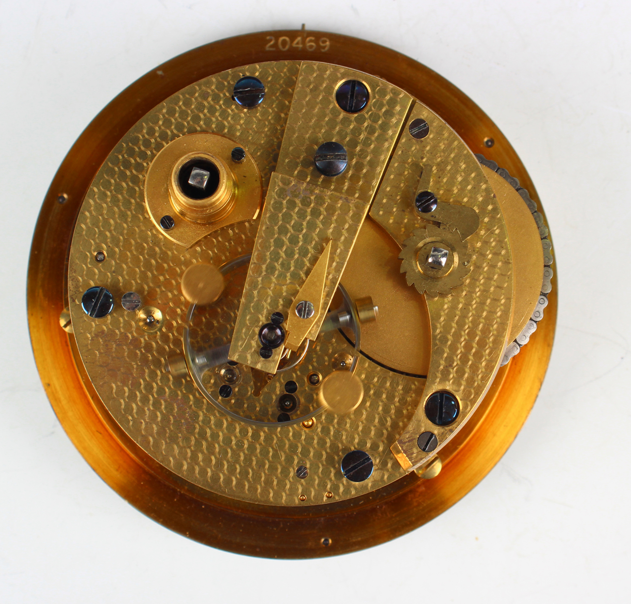 A mid-20th century marine chronometer, the two day chain fusee movement with Earnshaw type spring - Image 12 of 13