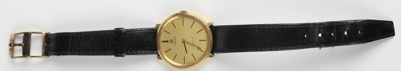 An Omega Electronic F300 Hz gilt metal and steel backed gentleman's bracelet wristwatch, the - Image 3 of 12