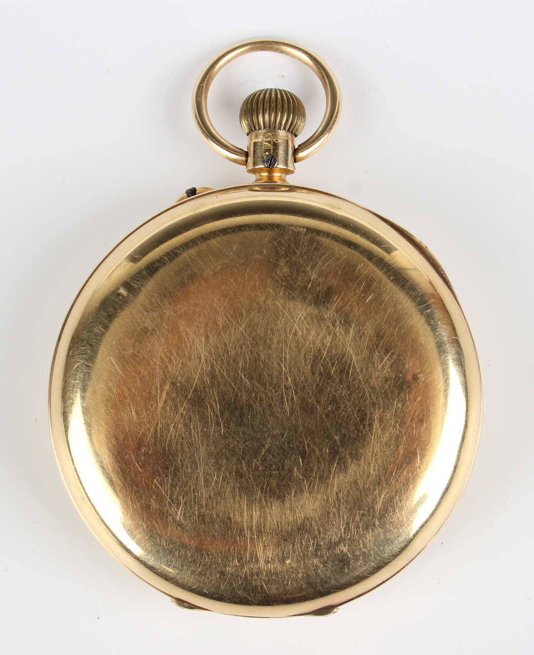 An 18ct gold keyless wind hunting cased gentleman's pocket watch, the three-quarter plate jewelled - Image 2 of 8