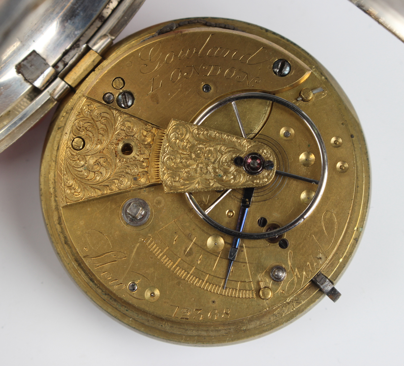 A Victorian silver pair cased keywind open-faced gentleman's pocket watch, the gilt fusee movement - Image 5 of 21