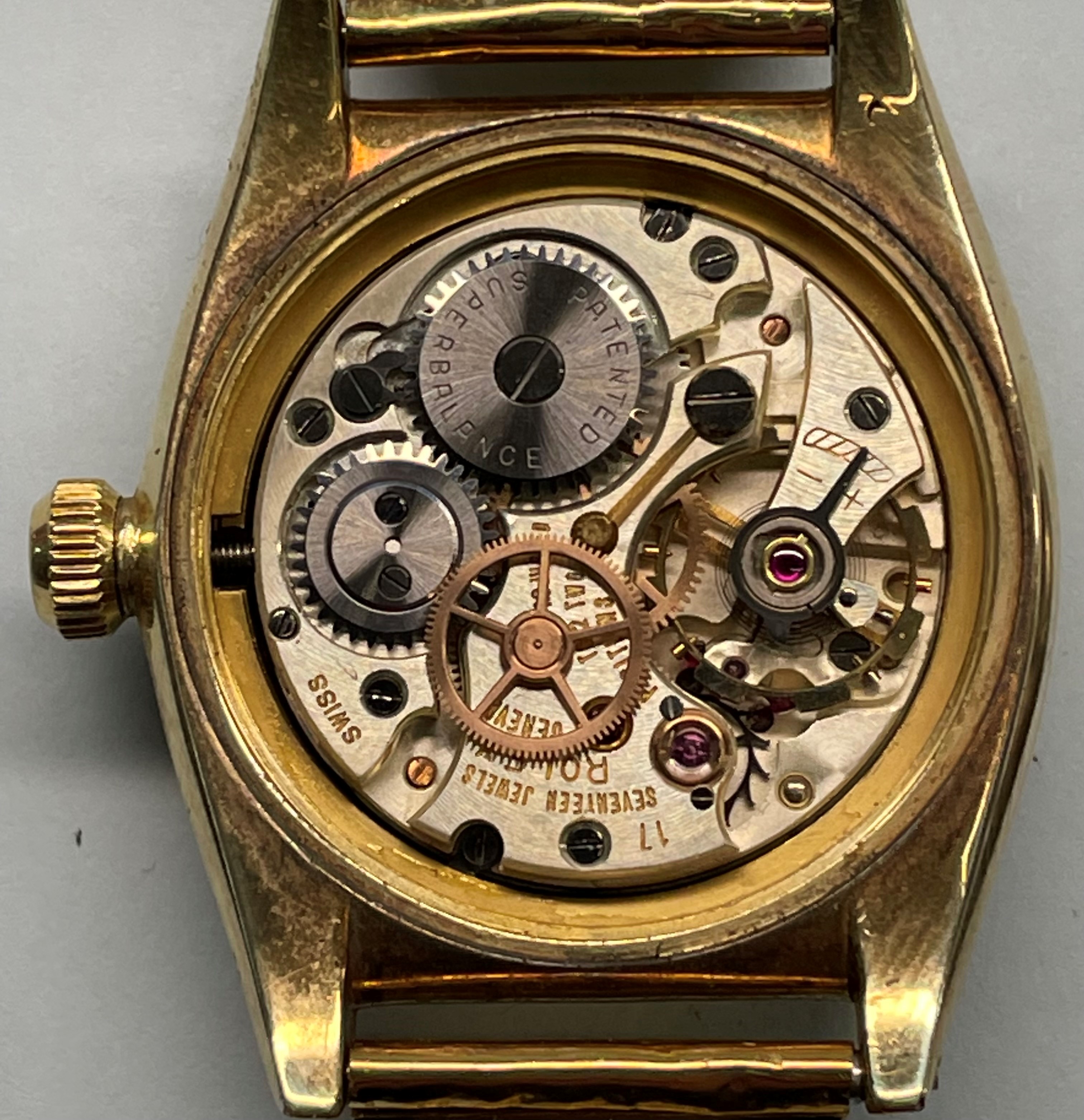 A Rolex Oyster Precision gilt metal fronted and steel backed gentleman's wristwatch, the signed - Image 3 of 8