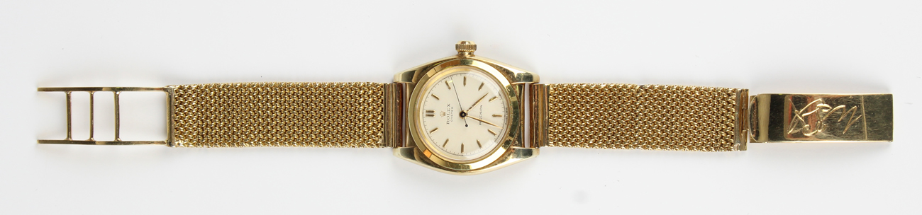 A Rolex Oyster Precision gilt metal fronted and steel backed gentleman's wristwatch, the signed - Image 5 of 8