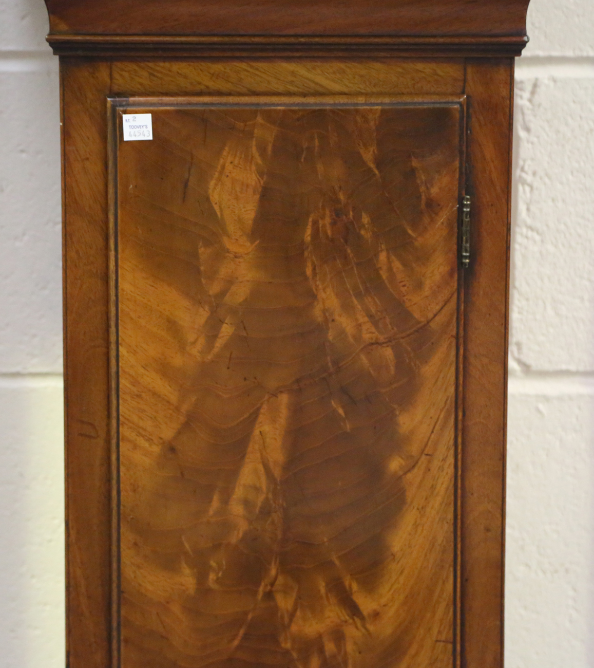 An early 19th century mahogany longcase clock with eight day movement striking hours on a bell, - Image 9 of 14