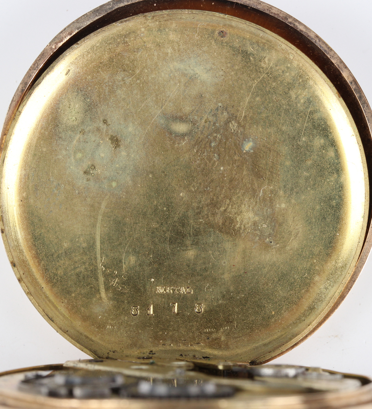 A gold cased keyless wind open-faced gentleman's pocket watch with unsigned jewelled movement, the - Image 4 of 6