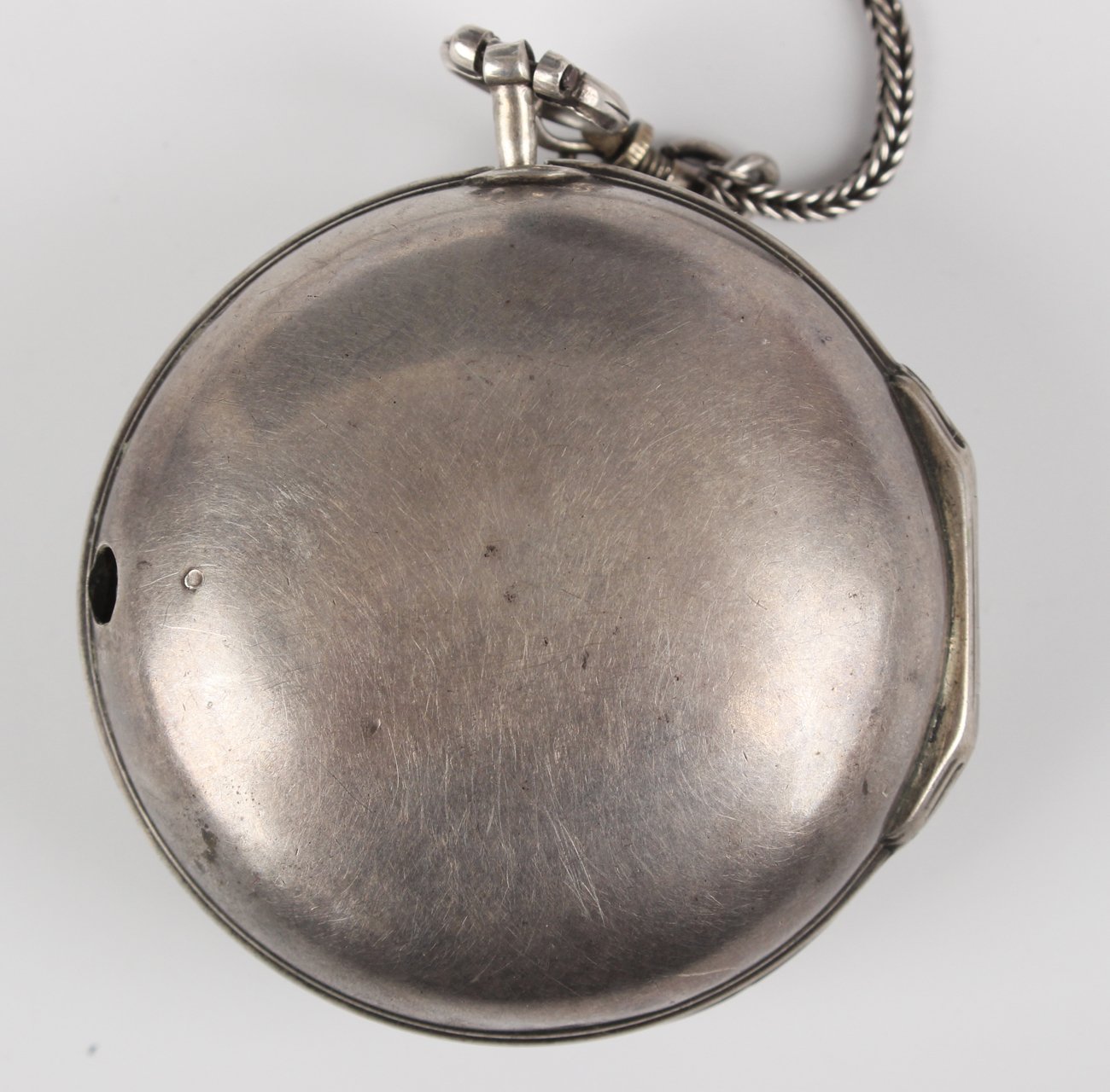 An early George III silver keywind open-faced pair cased gentleman's pocket watch, the gilt fusee - Image 2 of 11