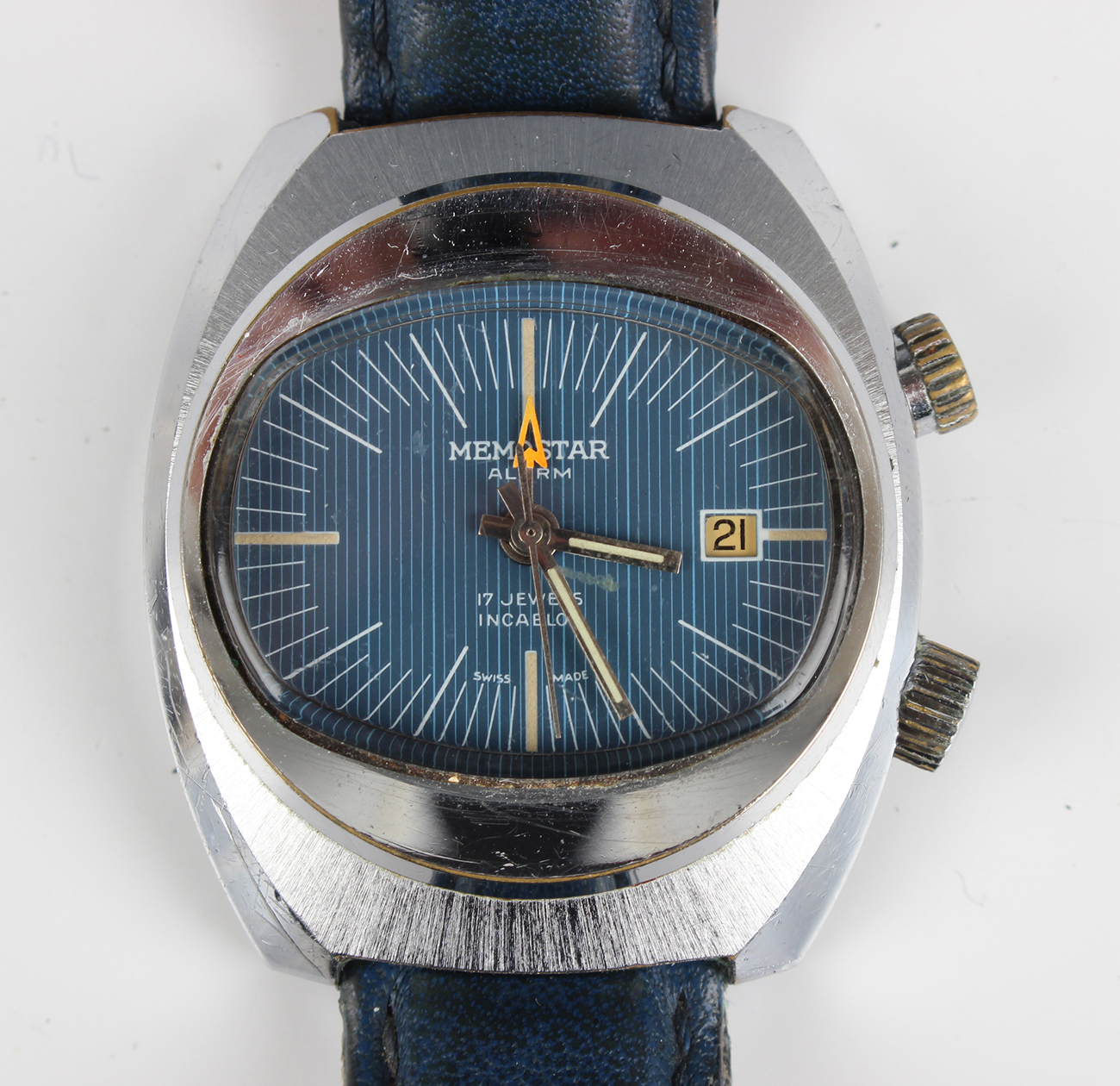 A Genève Automatic gilt metal fronted and steel backed gentleman's wristwatch, the signed silvered - Image 4 of 7