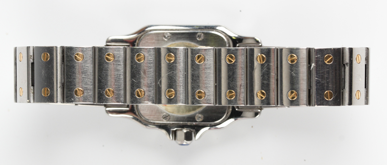 A Cartier Santos Galbée steel and gold lady's bracelet wristwatch, Ref. No. 1567, with signed - Image 4 of 7