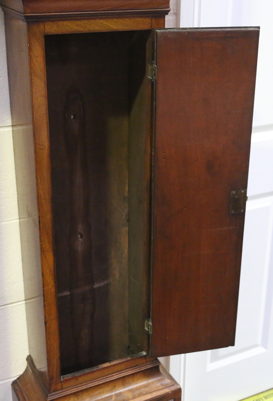 An early 19th century mahogany longcase clock with eight day movement striking hours on a bell, - Image 6 of 14
