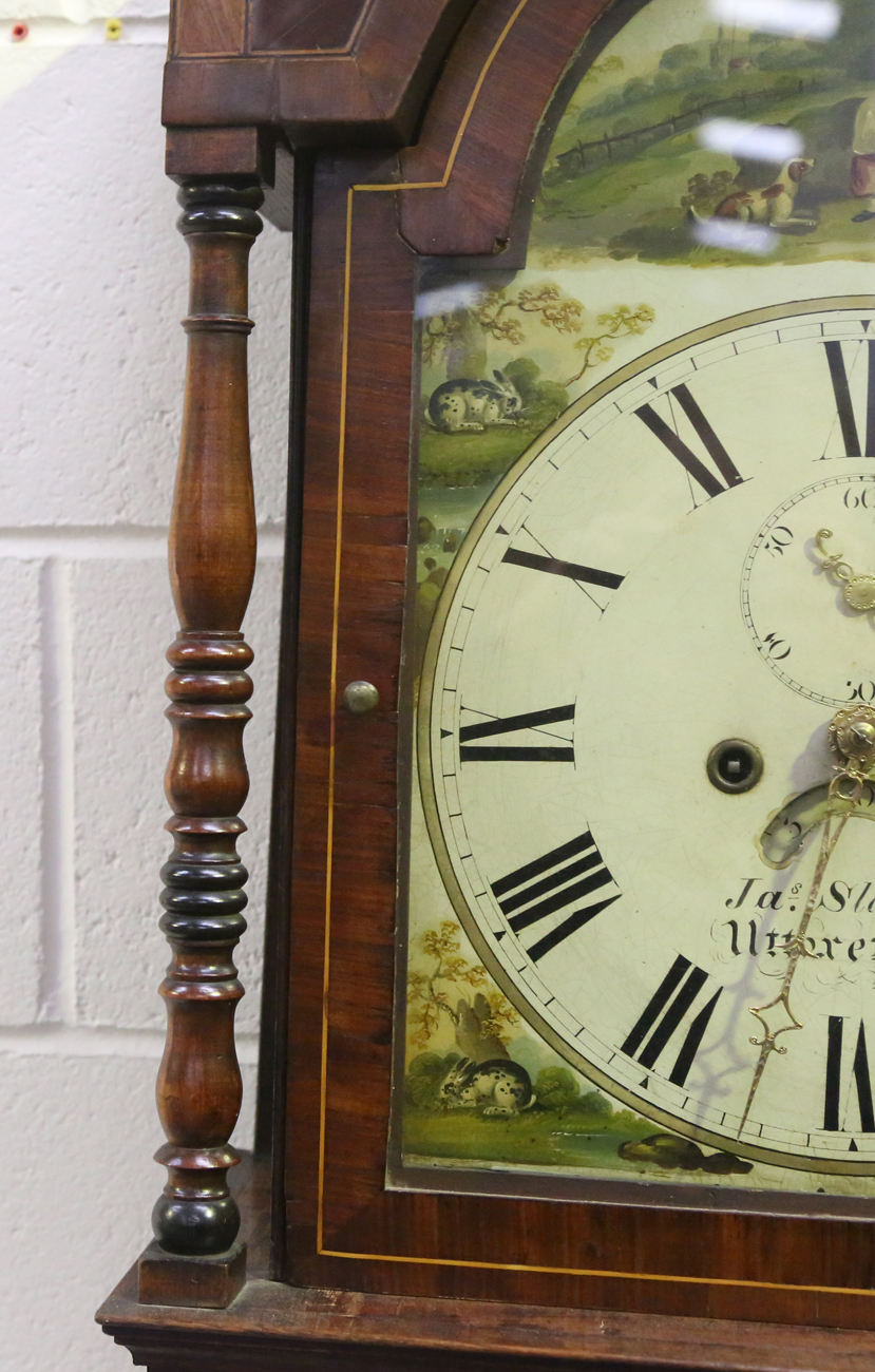 A George III oak and mahogany crossbanded longcase clock with eight day movement striking on a bell, - Image 18 of 20