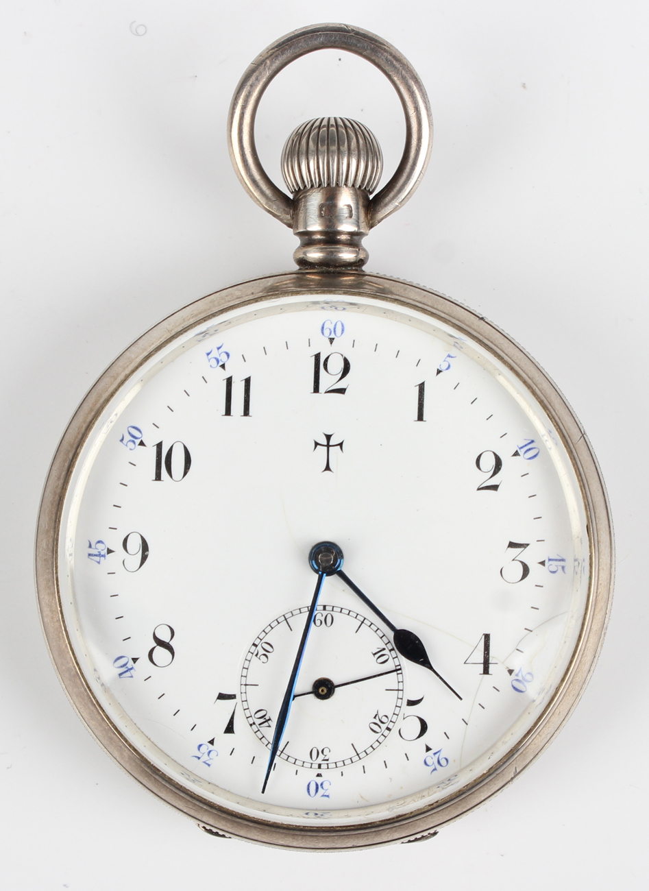 A silver keyless wind half hunting cased gentleman's pocket watch, the gilt jewelled movement with - Image 5 of 9