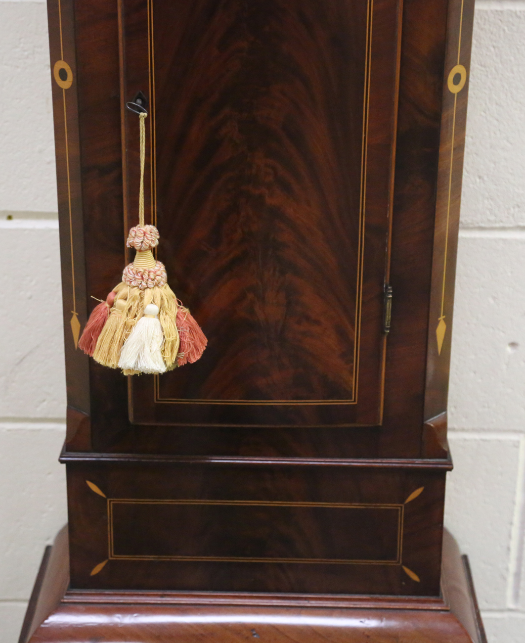 A 19th century mahogany longcase clock with eight day movement striking on a bell, the 12-inch - Image 8 of 18