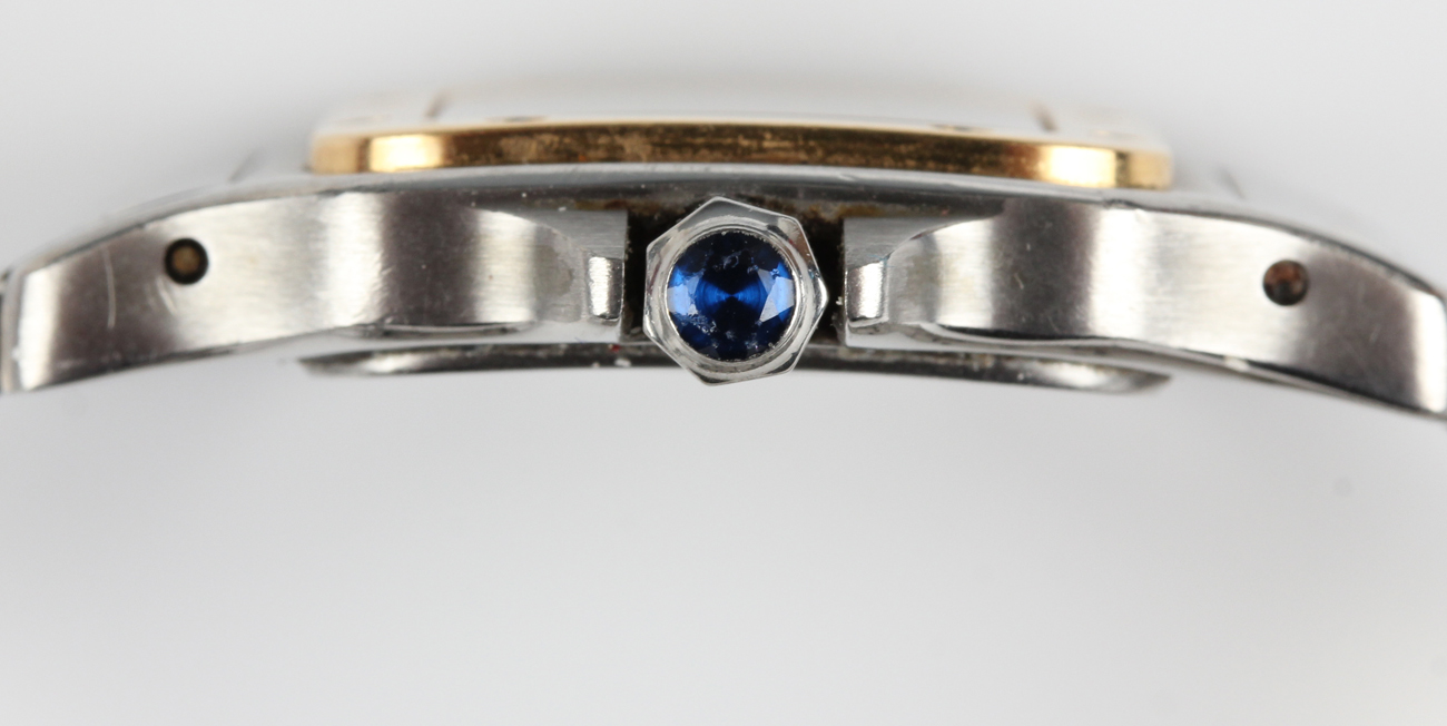 A Cartier Santos Galbée steel and gold lady's bracelet wristwatch, Ref. No. 1567, with signed - Image 5 of 7