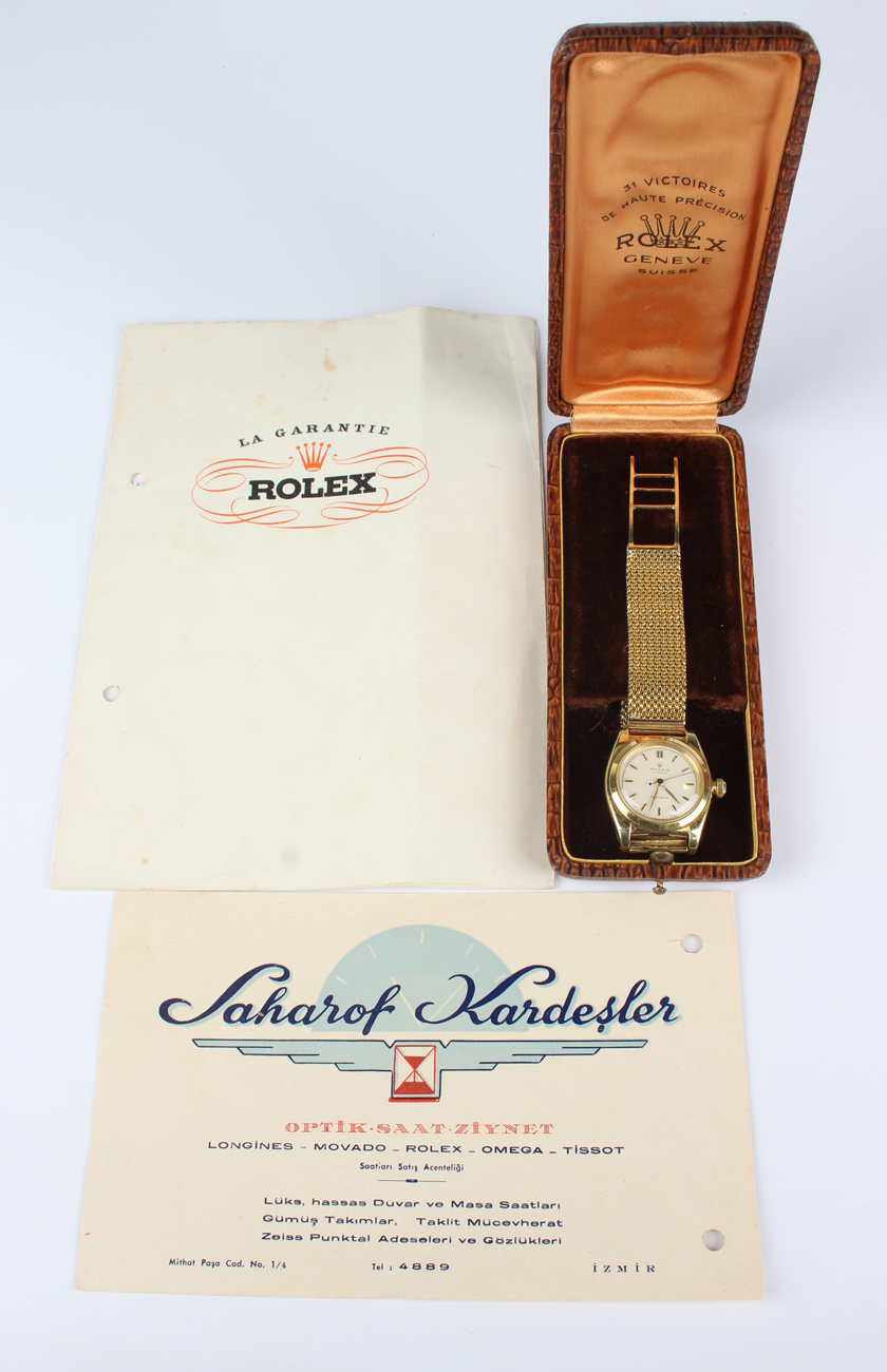 A Rolex Oyster Precision gilt metal fronted and steel backed gentleman's wristwatch, the signed - Image 4 of 8