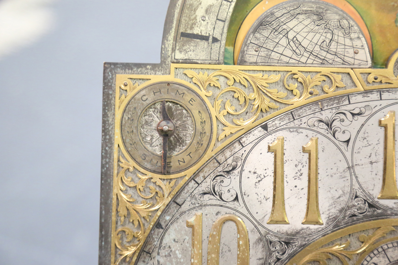 An early 20th century mahogany and glazed longcase clock, the three train movement chiming - Image 22 of 24