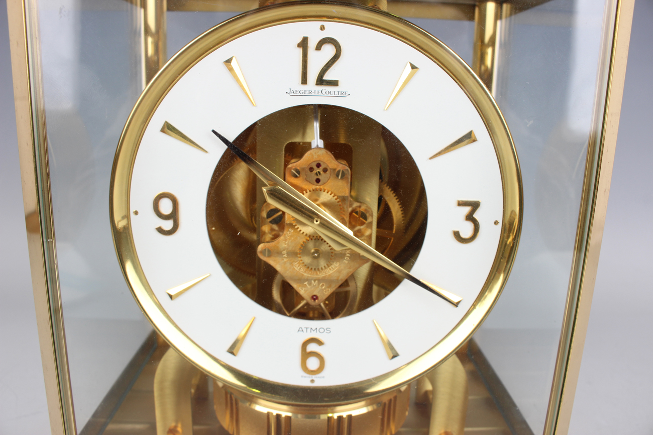 A Jaeger-LeCoultre Atmos mantel timepiece, the gilt brass perpetual movement numbered '370515', - Image 8 of 9