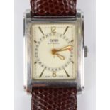 An Oris Automatic Calendar Pointer Date stainless steel rectangular cased gentleman's wristwatch,