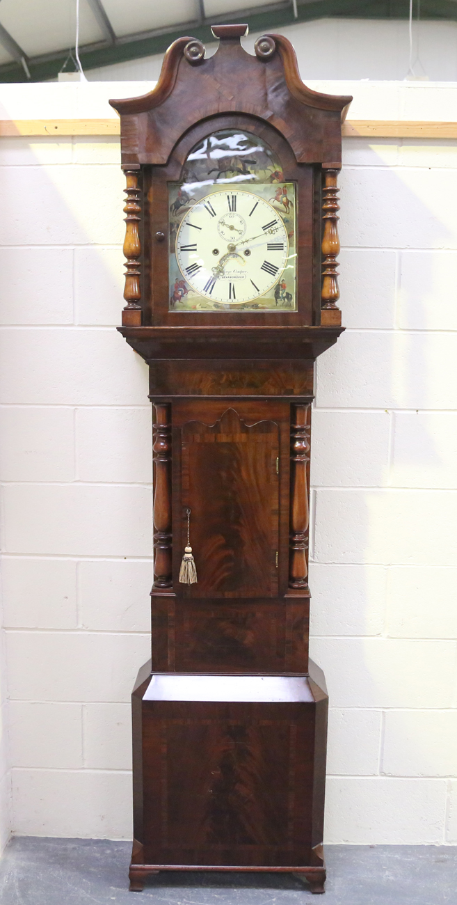 A Victorian mahogany longcase clock with eight day movement striking hours on a bell, the 13-inch - Image 6 of 15