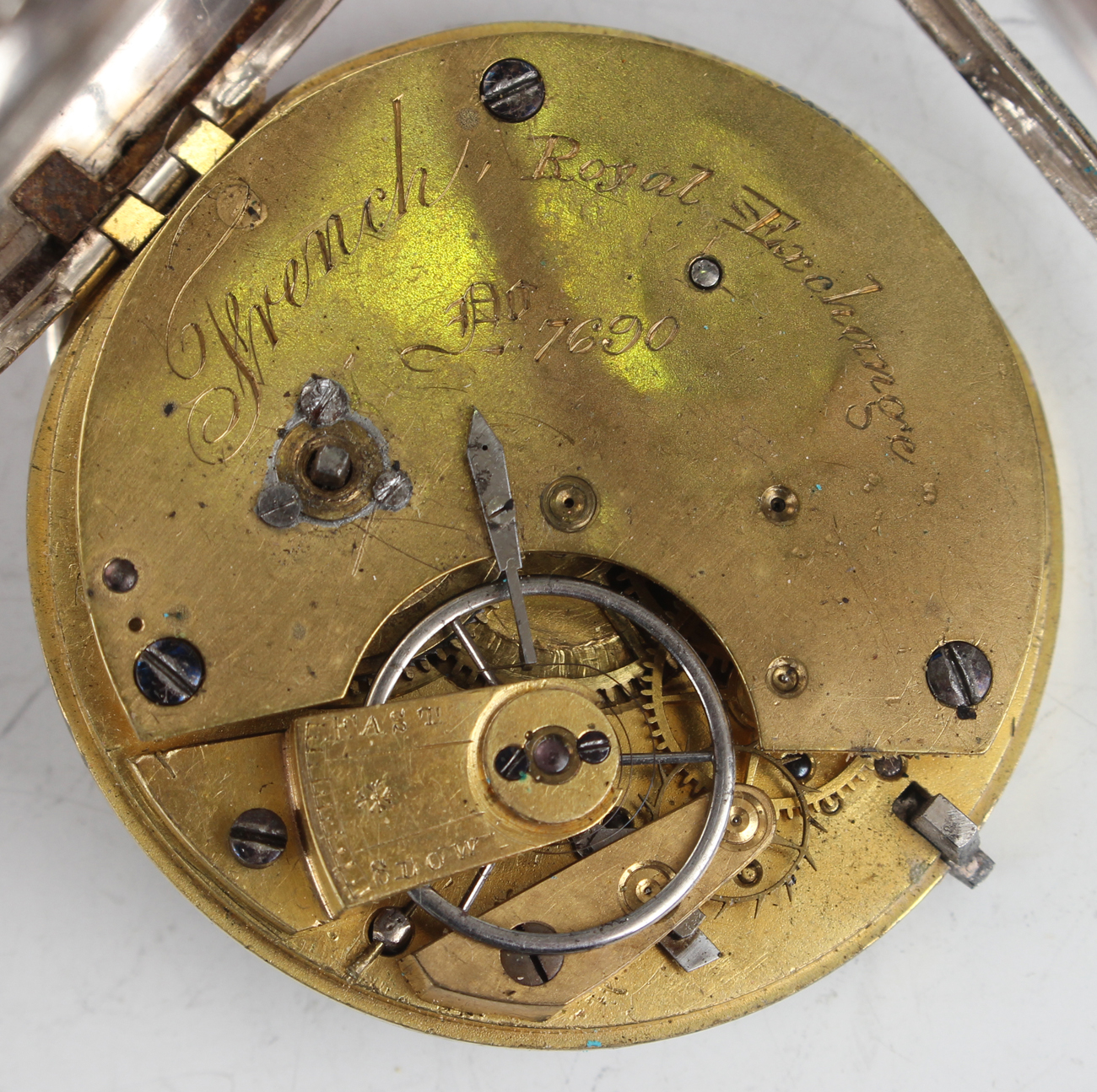 A Russian gun metal cased keyless wind open-faced gentleman's pocket watch with unsigned jewelled - Image 13 of 22