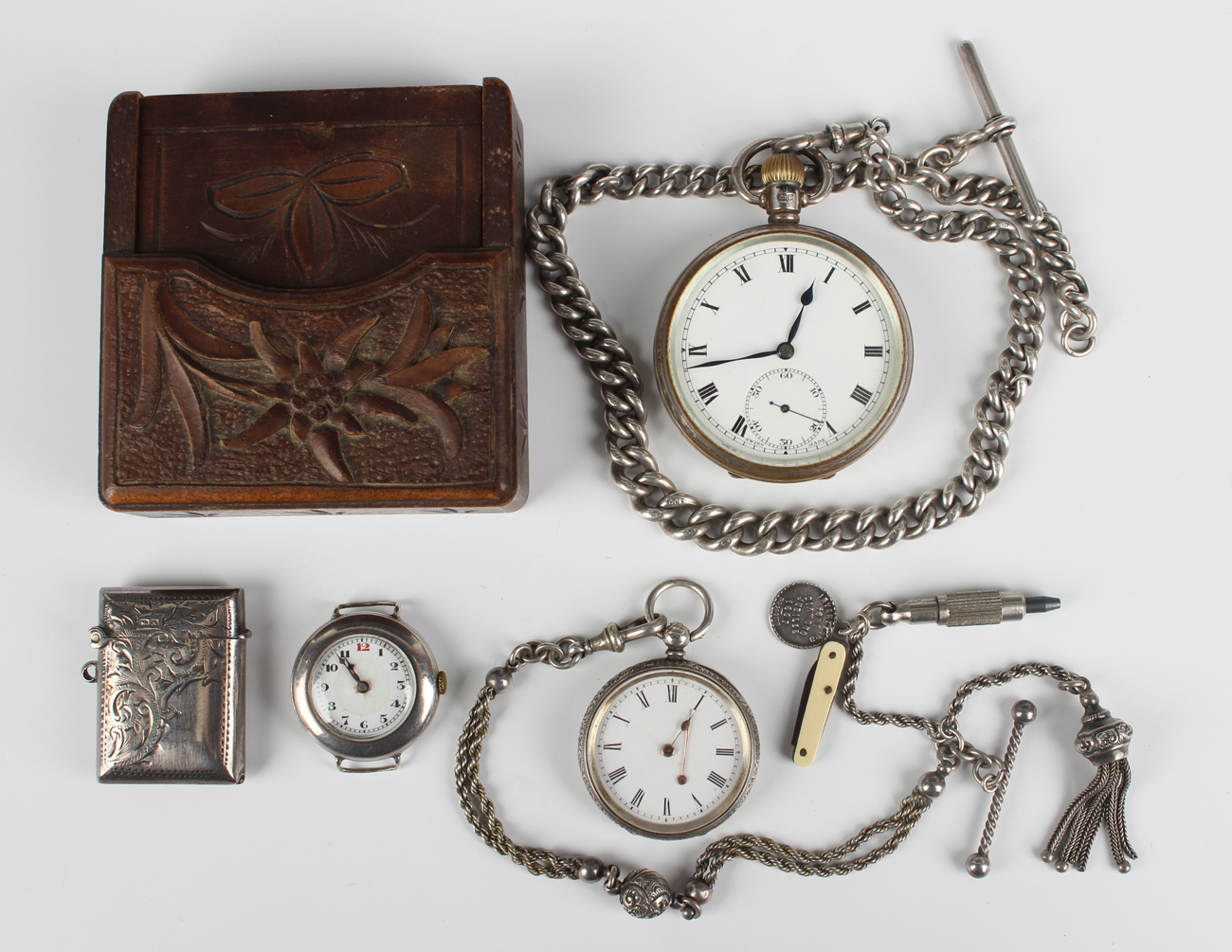 A Buren silver cased lady's wristwatch, import mark London 1921, case diameter 2.8cm, a silver cased