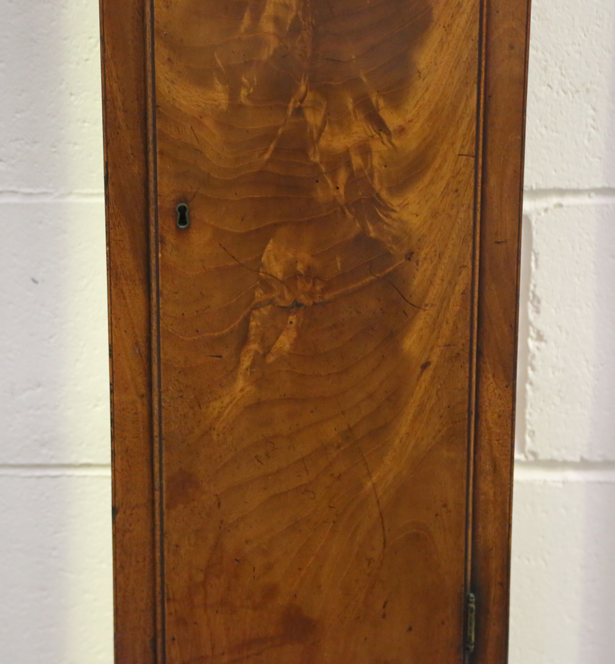 An early 19th century mahogany longcase clock with eight day movement striking hours on a bell, - Image 8 of 14