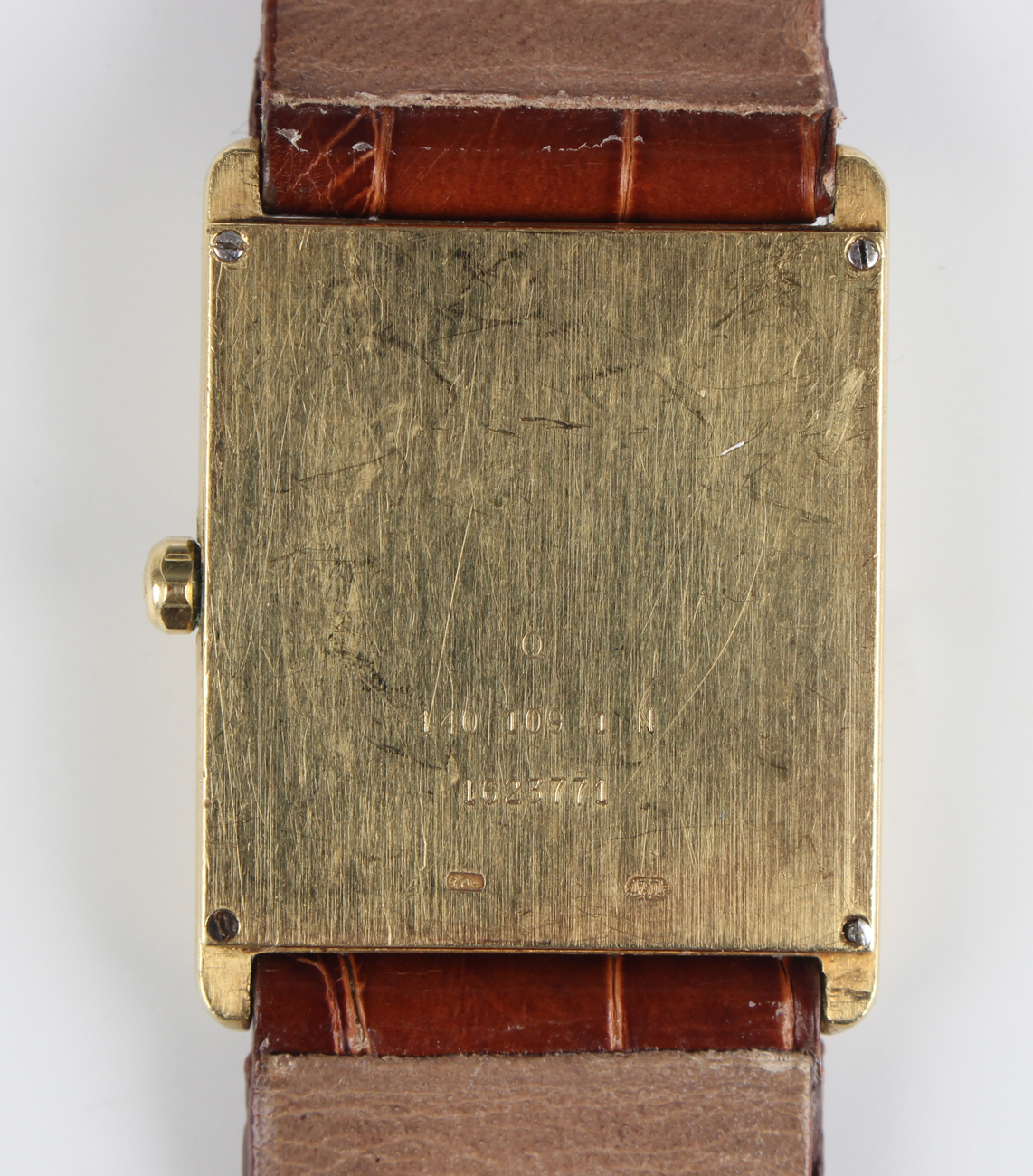 A Jaeger-LeCoultre 18ct gold rectangular cased wristwatch with quartz movement, the signed - Image 4 of 4