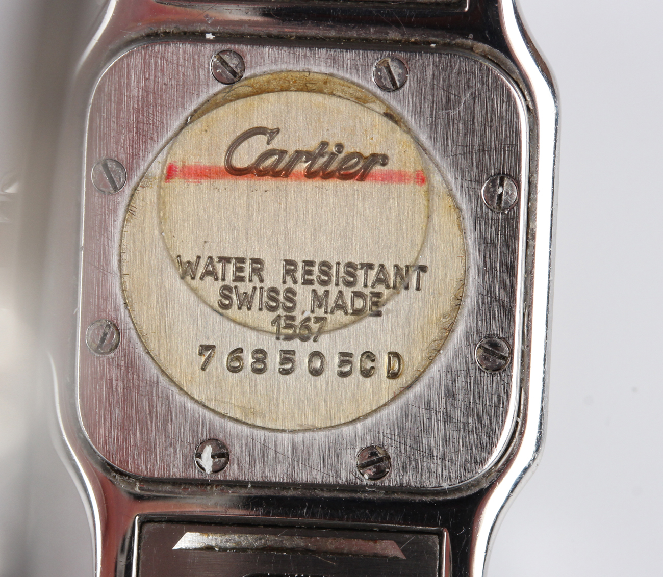 A Cartier Santos Galbée steel and gold lady's bracelet wristwatch, Ref. No. 1567, with signed - Image 6 of 7