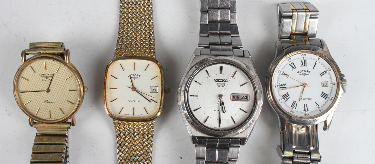 A group of wristwatches, including a Longines Presence Quartz gilt metal fronted and steel backed - Image 21 of 21