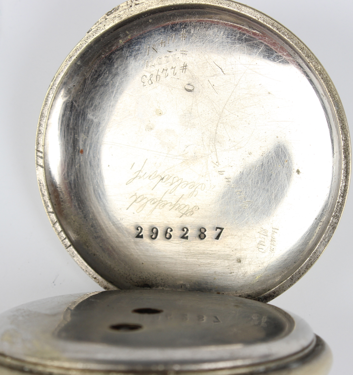 A Victorian silver pair cased keywind open-faced gentleman's pocket watch, the gilt fusee movement - Image 8 of 21