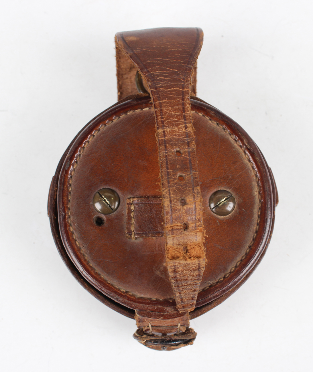 An early 20th century anodized brass cased pocket barometer altimeter, the silvered circular dial - Image 2 of 4