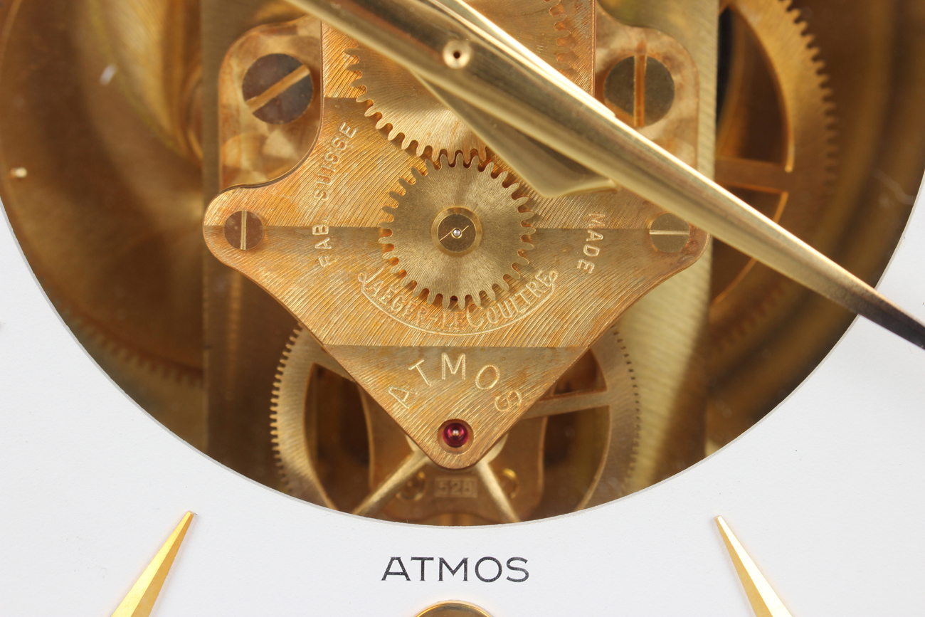 A Jaeger-LeCoultre Atmos mantel timepiece, the gilt brass perpetual movement numbered '370515', - Image 7 of 9
