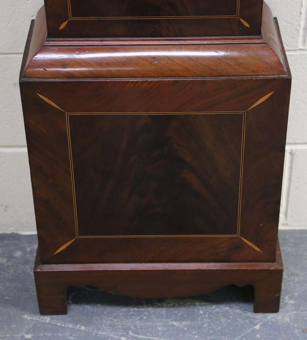 A 19th century mahogany longcase clock with eight day movement striking on a bell, the 12-inch - Image 7 of 18