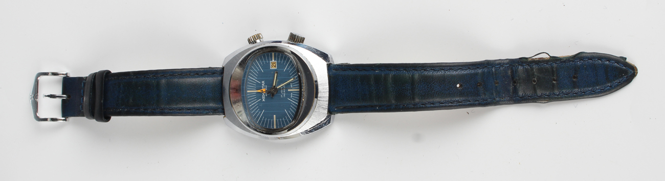 A Genève Automatic gilt metal fronted and steel backed gentleman's wristwatch, the signed silvered - Image 2 of 7