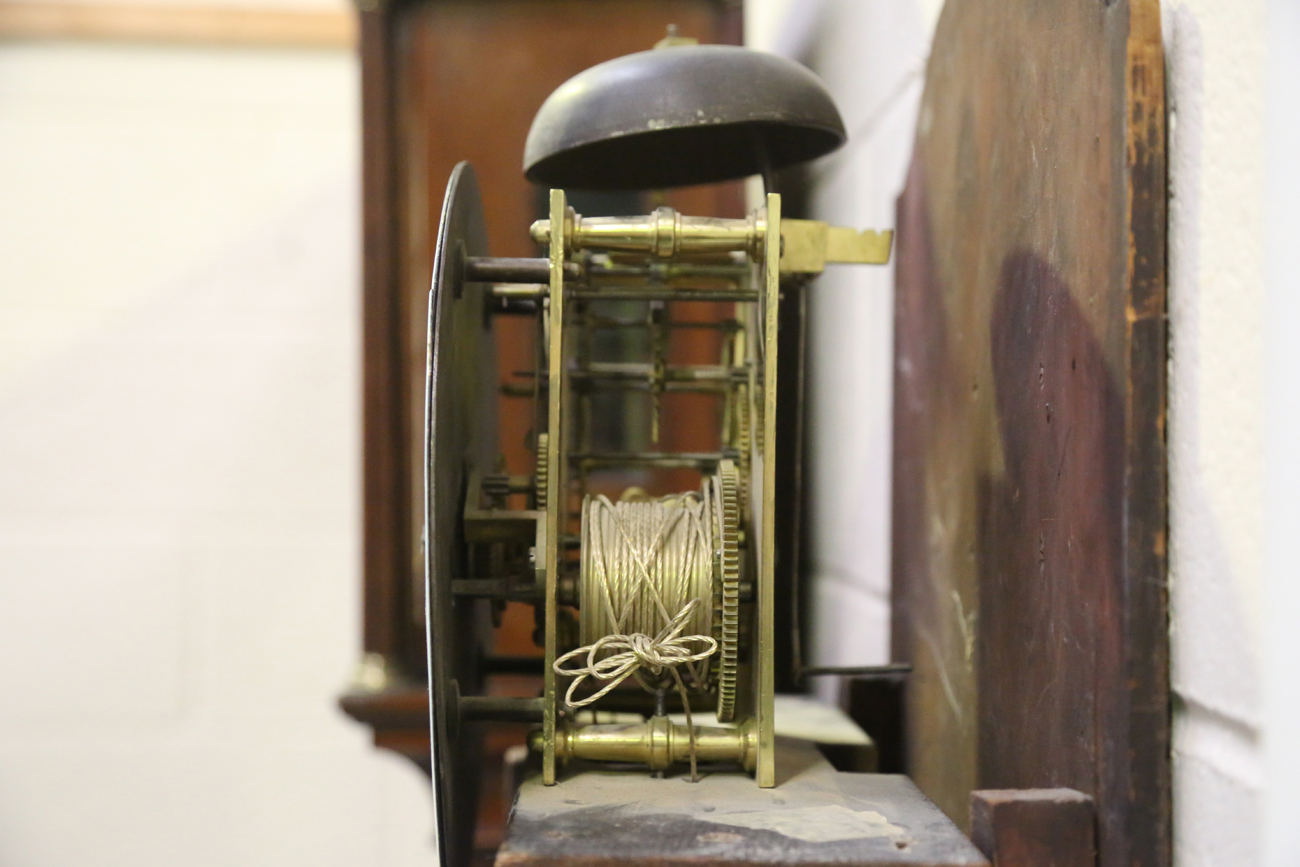 An early 19th century mahogany longcase clock with eight day movement striking hours on a bell, - Image 4 of 14