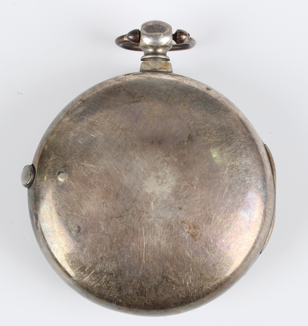 A George III silver pair cased keywind open-faced gentleman's pocket watch, the gilt fusee - Image 2 of 11