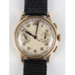 A Movado 9ct gold circular cased gentleman's chronograph wristwatch with signed jewelled CML.90