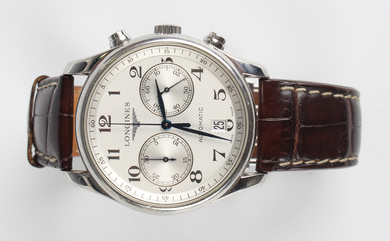 A Longines 'Master Collection' automatic stainless steel cased gentleman's chronograph wristwatch, - Image 2 of 6