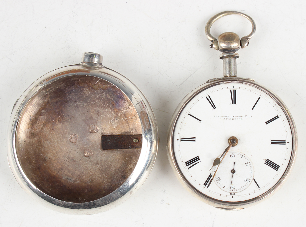 A Russian gun metal cased keyless wind open-faced gentleman's pocket watch with unsigned jewelled - Image 21 of 22