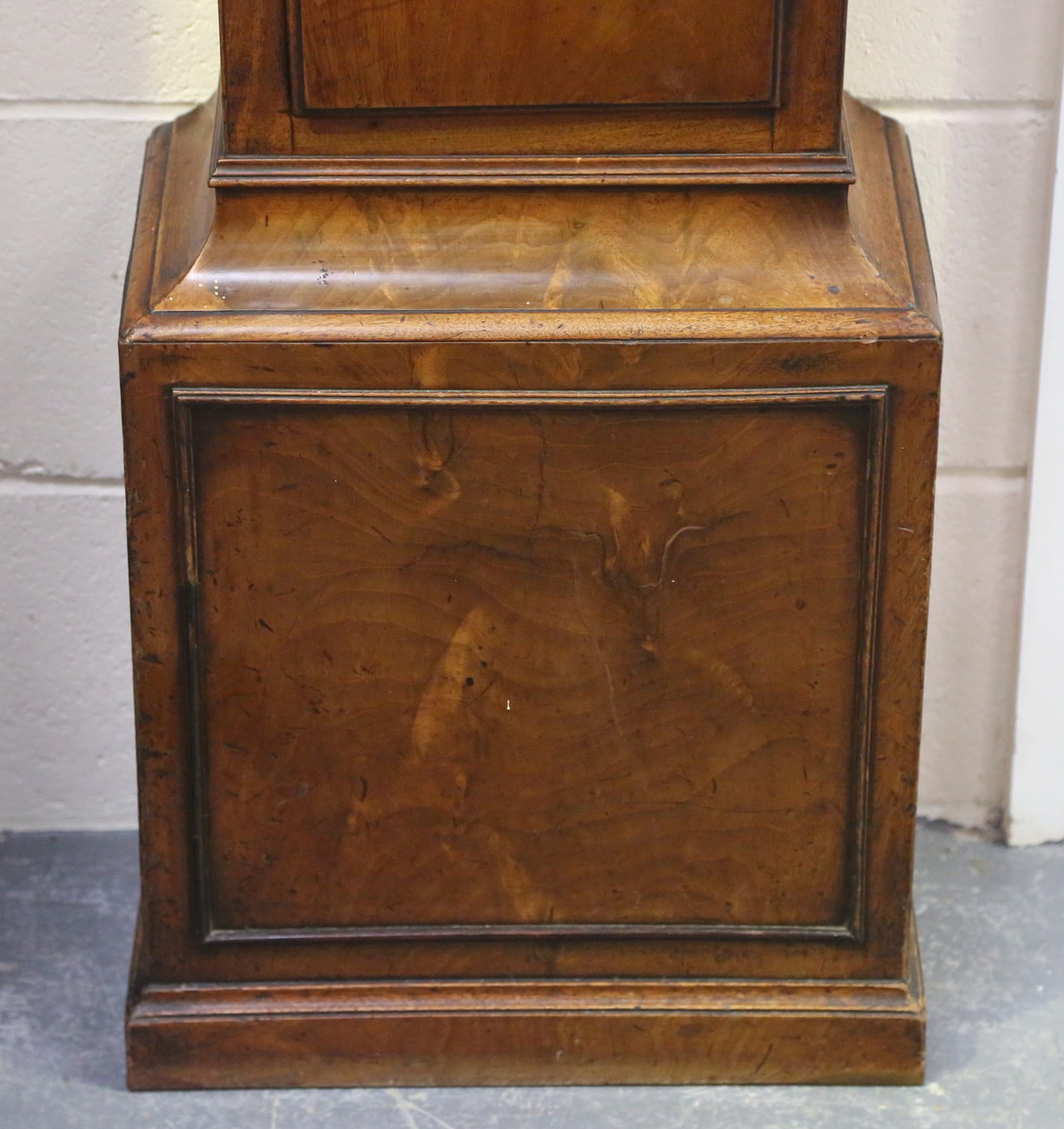 An early 19th century mahogany longcase clock with eight day movement striking hours on a bell, - Image 7 of 14