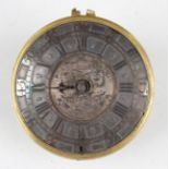 A late 17th/early 18th century gentleman's clock watch movement and dial by Daniel Quare, the gilt